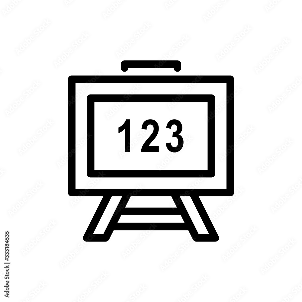 Whiteboard Vector Colour With Line Icon Illustration Whiteboard Vector Colour With Line Icon Illustration