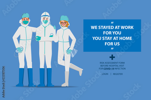 Doctors who saves patients from coronavirus outbreak.  Fight to COVID-19 concept. Save the doctor concept.