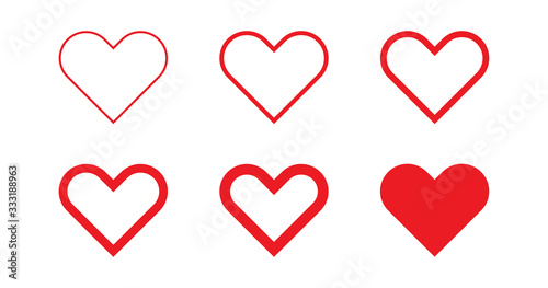 Heart sat flat on white background. Love vector illustration. Isolated vector