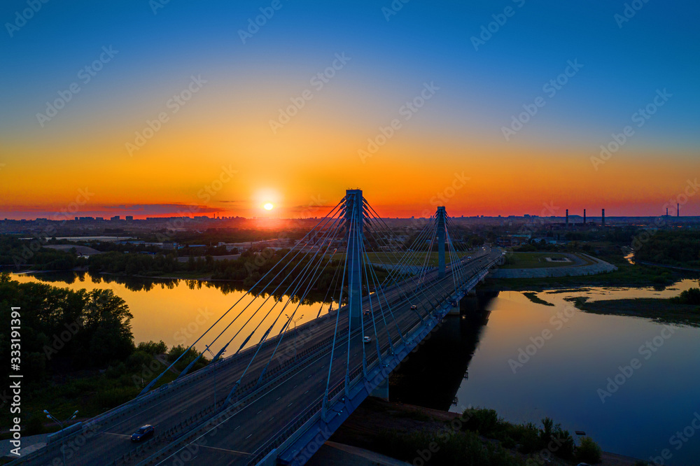 Fototapeta premium Car over bridge