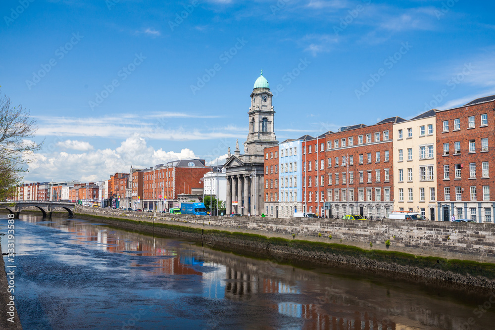 A view along the quays in Dublin City, Ireland
