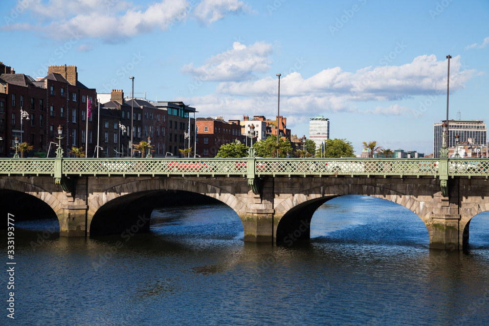 A view along the quays in Dublin City, Ireland