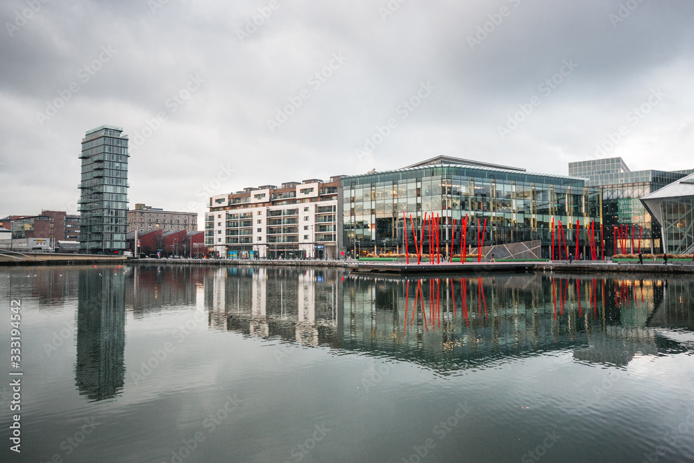 A view along the quays in Dublin City, Ireland
