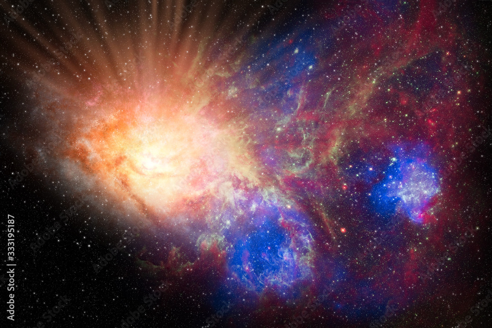 genesis big bang explosion in the outer scape galaxy Elements of this image furnished by NASA .