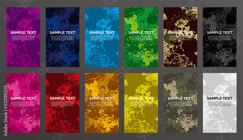 Splash ink banner set. Backgrounds for poster, banner or flyer. Vector.飛び散ったインクのベクターセット