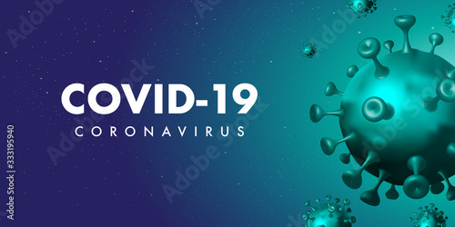 3D Deadly Flying Corona Viruses spreading Disease Covid-19 Pandemic, 3D Vector Object Illustration of virus sickness