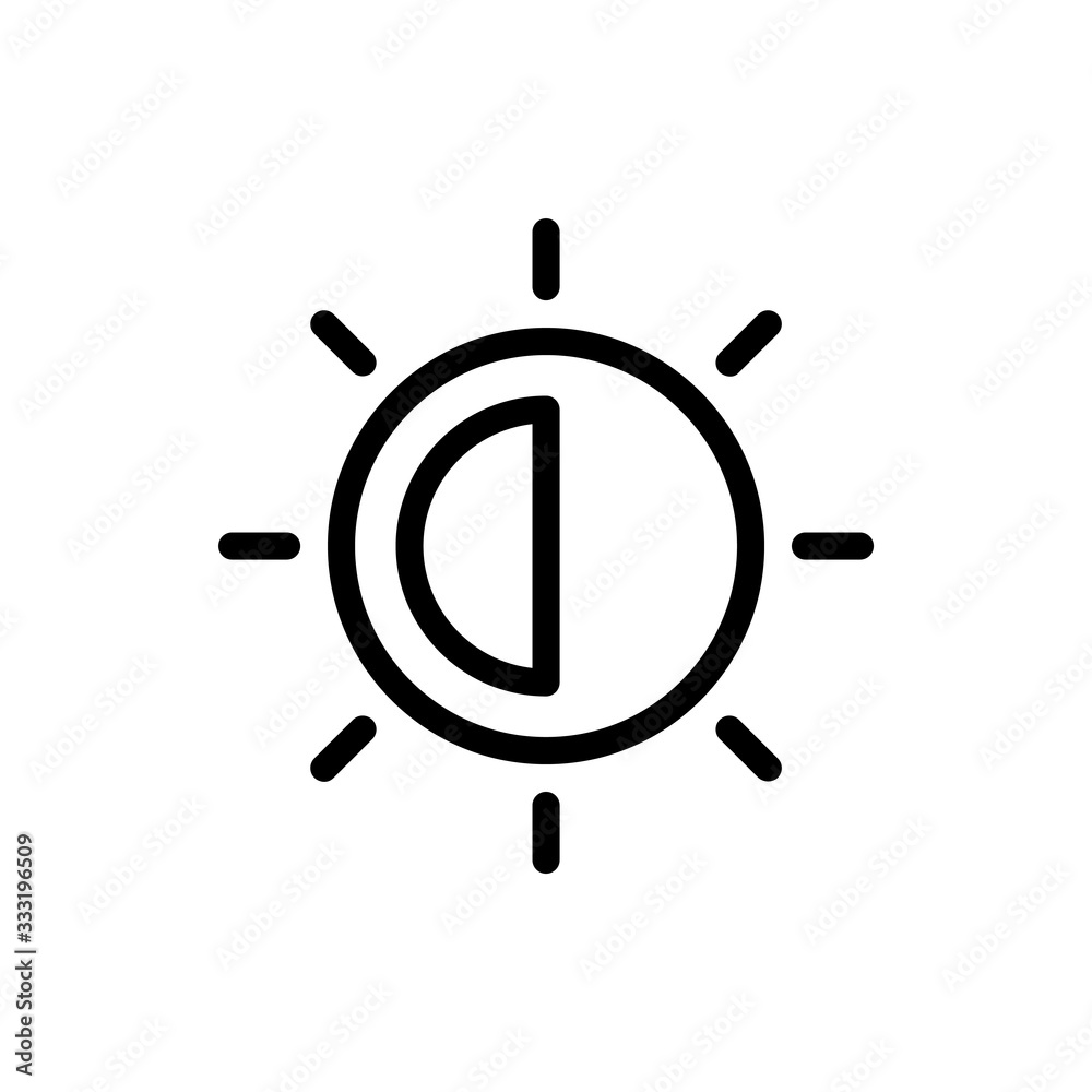 Contrast Vector Line Icon Illustration Contrast Vector Line Icon Illustration