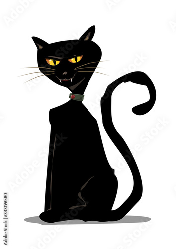 mystical halloween black cat