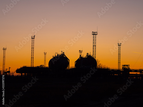 Oil refinery night