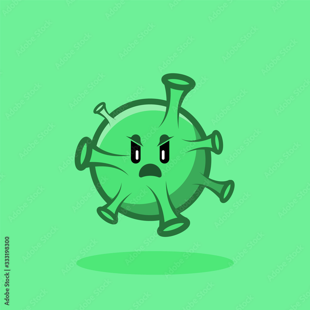 Naklejka premium angry character corona virus illustration