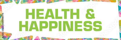 Health And Happiness Colorful Texture Border Horizontal 