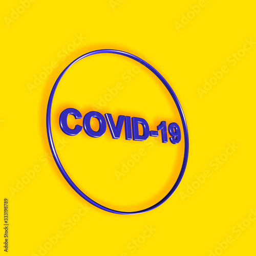 COVID-19 - Wort bzw. Text als 3D Illustration, 3D Rendering