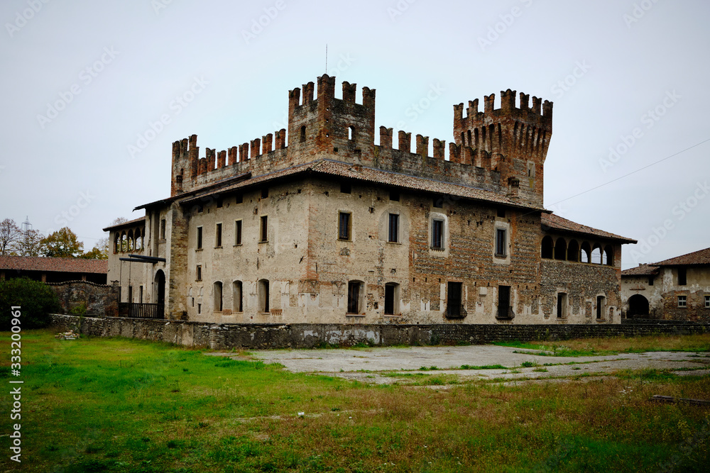 The Malpaga Castle, in Lombardy, Italy