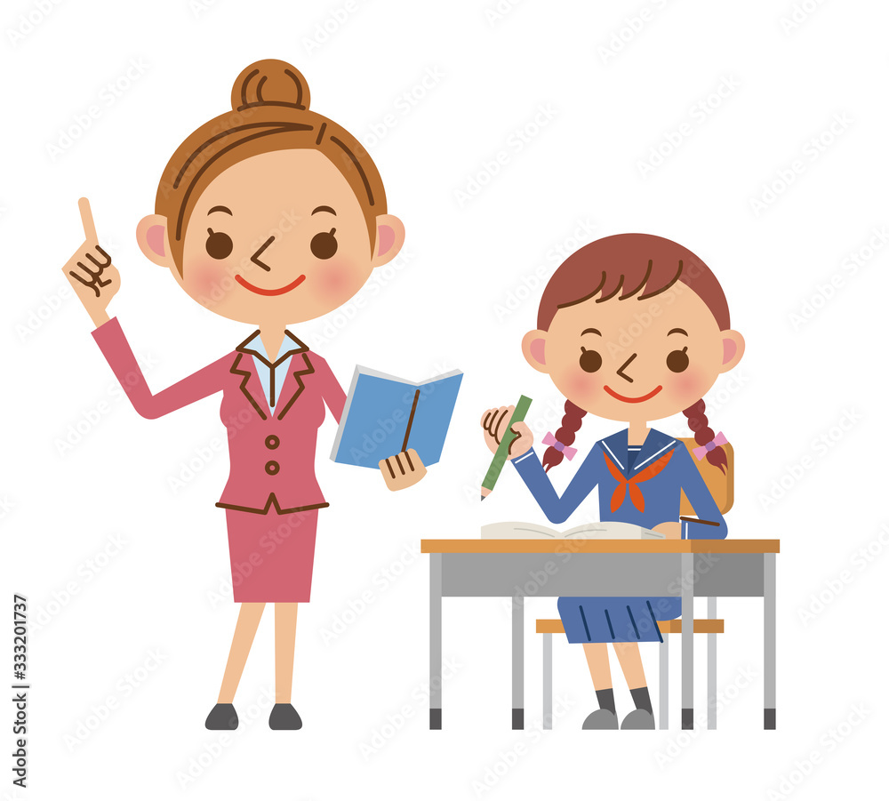 女性教師と女子中学生（高校生）