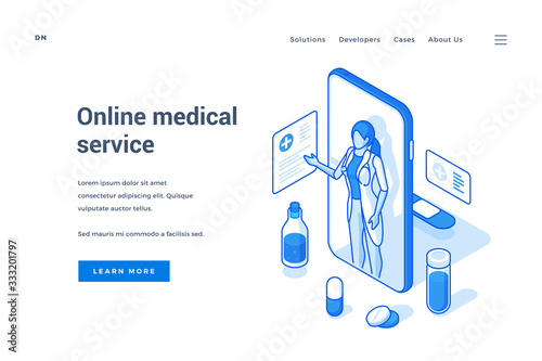 Web banner advertising online medical service app