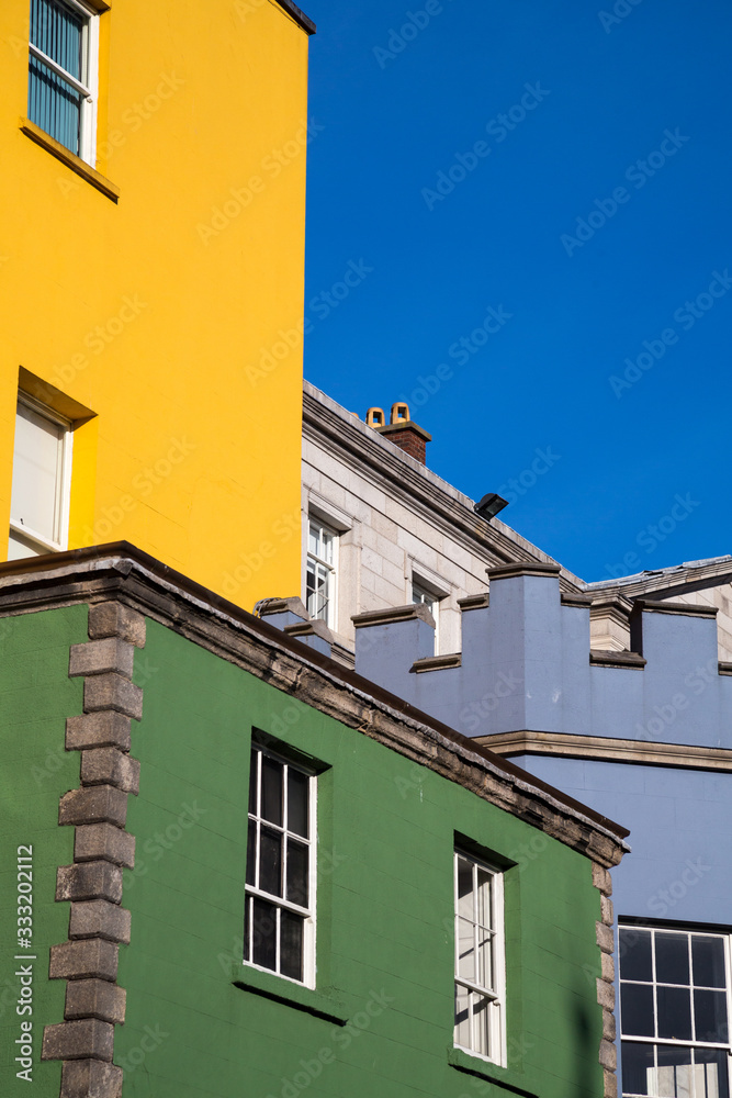 Colourful buildings in Dublin Castle, Ireland