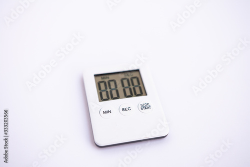 mini digital lcd counter timer kitchen alarm clock, count down clock for cooking, on white background