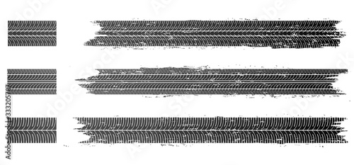 Tire tracks, vector illustration, grunge and clean.
