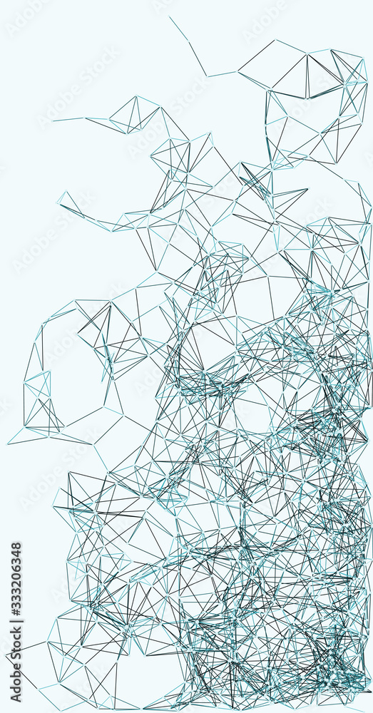 Obraz premium Procedural Network Mesh Art background illustration