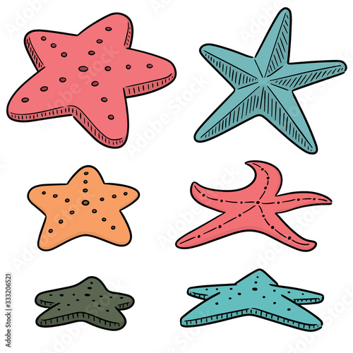 vector set of starfish