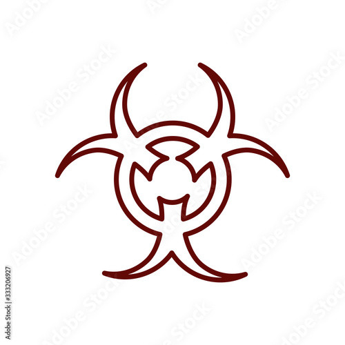 biohazar symbol icon, line style