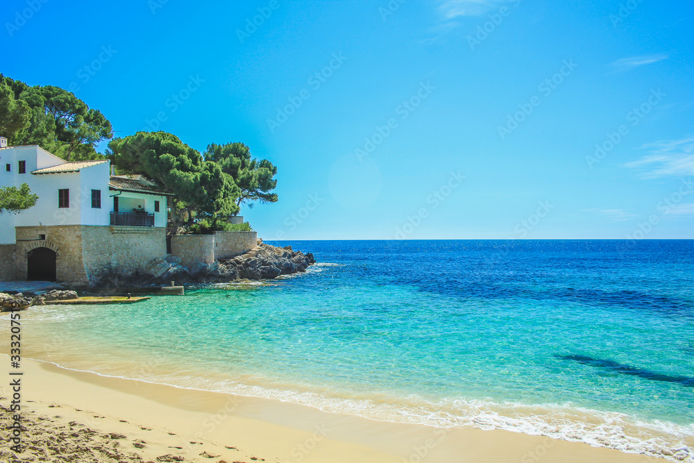 Cala Gat beach - view over beautiful idyllic coast in Cala Rajada, Mallorca, Spain Cala Gat beach - view over beautiful idyllic coast in Cala Rajada, Mallorca, Spain