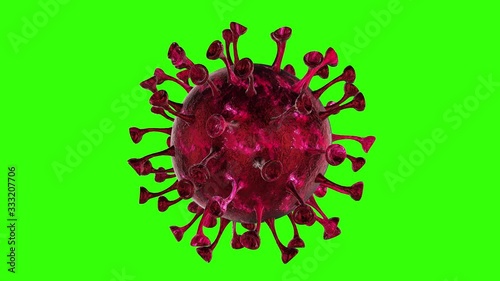 Microscope virus cell. Pandemic bacteria pathogen medical health risk, Corona COVID-19 Alert SOS, immunology, virology, epidemiology concept. 3D rendering looped animation.