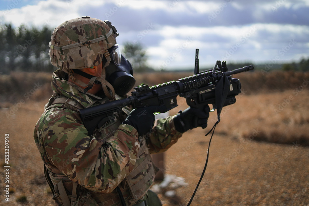 soldier targeting with rifle