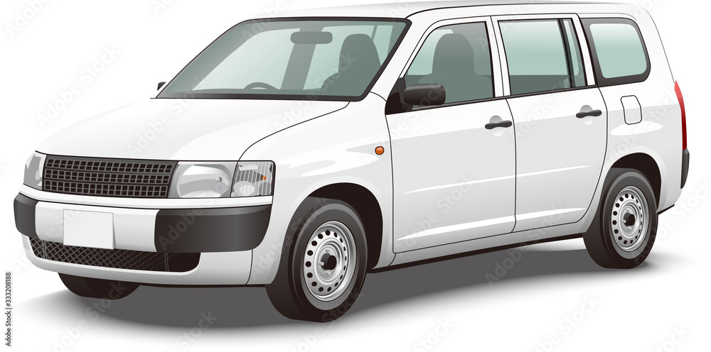 Commercial vehicle illustration Sales vehicle Van coloring base 商用車イラスト 営業車 ライトバン カラーリングベース