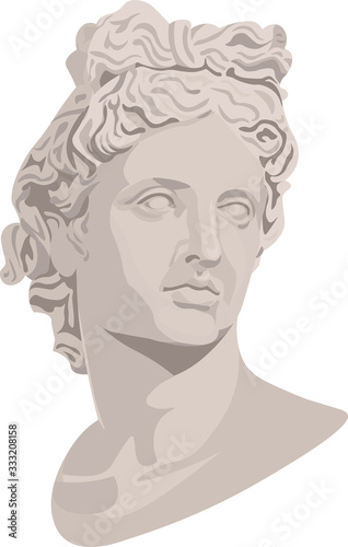 Classical sculpture of Apollo. Vector illustration