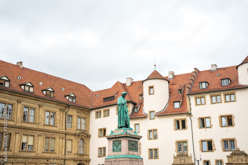 STUTTGART, GERMANY - June 25, 2018: Statue Attractions in Stuttgart, Germany STUTTGART, GERMANY - June 25, 2018: Statue Attractions in Stuttgart, Germany