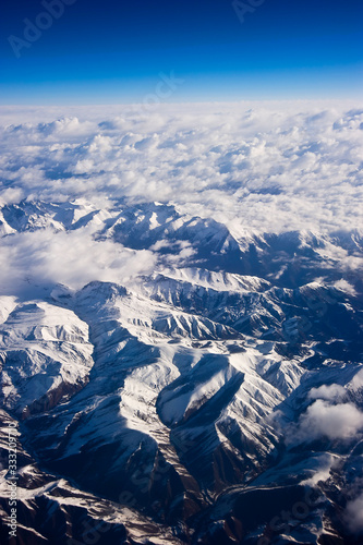 aerial view of mountains in Tibet