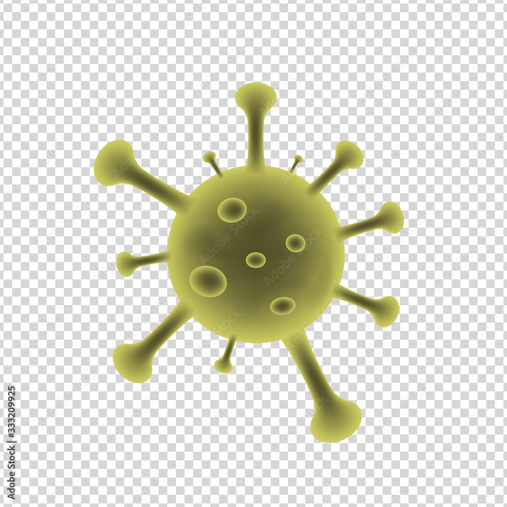 Fototapeta premium Novel Coronavirus (2019-nCoV). China pathogen respiratory infection. Global virus and disease spread. COVID-19. Coronavirus concept. Virus vector isolated on transparent background.