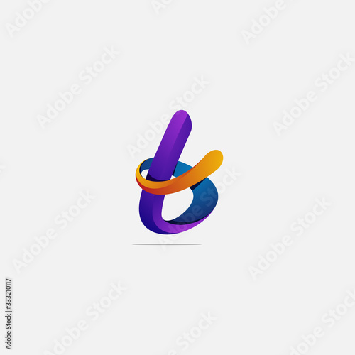 Logo design colorful initials b