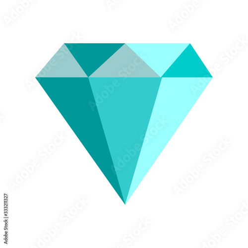 Free Download Diamond sparkling, shining blue color isolated on white background, cartoon style, vector illustration - GFXLoad