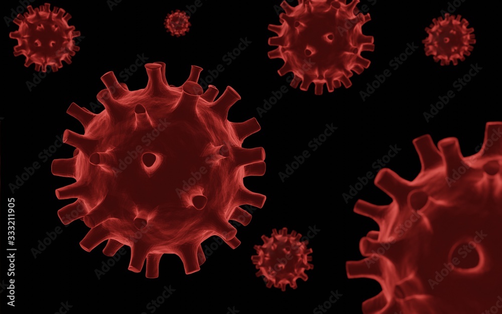 3D rendering of Coronavirus model. Covid-19 3D rendering of Coronavirus model. Covid-19
