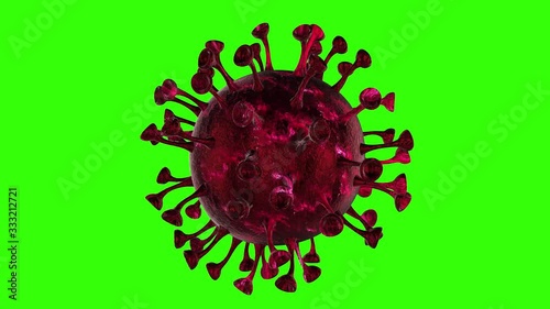 Microscope virus cell. Pandemic bacteria pathogen medical health risk, Corona COVID-19 Alert SOS, immunology, virology, epidemiology concept. 3D rendering looped animation.