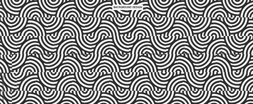 Geometric patterns with stripes, circular seamless vector background with eye patterns