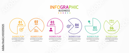 diagram Business and Education By Step 6 Stepsdesign  vector illustration