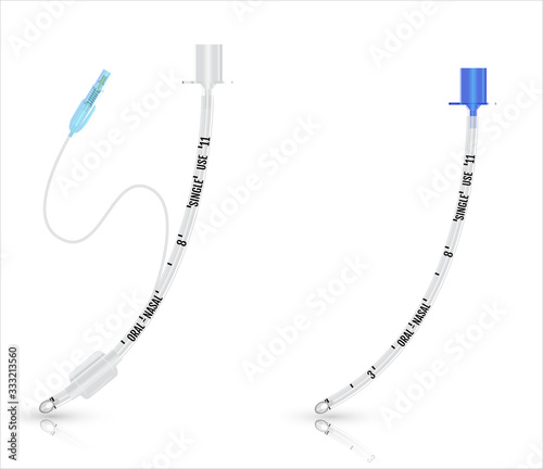 Tracheal - endotracheal - intubation - tube. Vector illustration