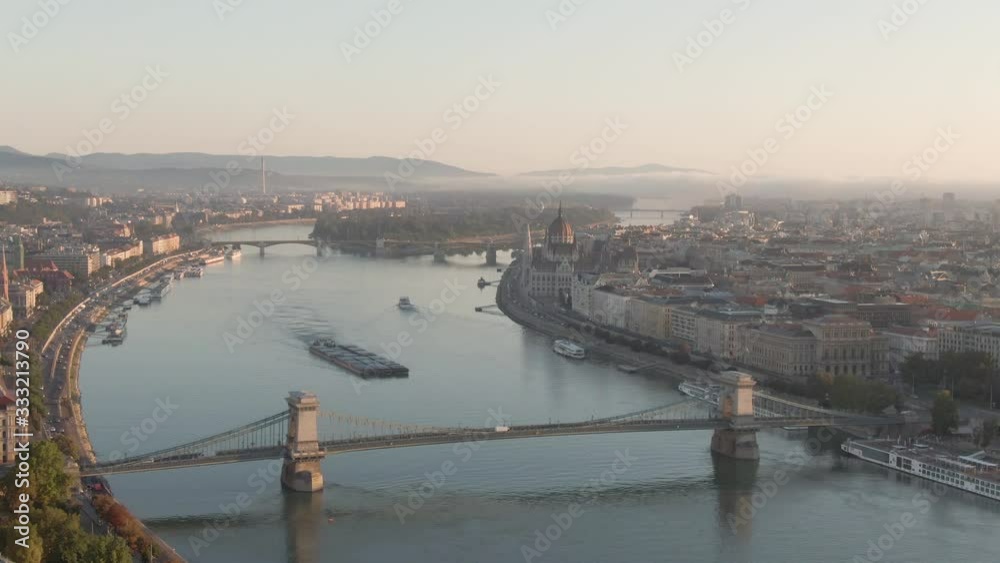 Budapest at sunrise with Buda Castle Royal Palace