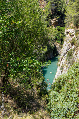 Montanejos river with thermal water in Castellon, Spain.