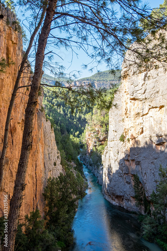 Montanejos river with thermal water in Castellon, Spain.