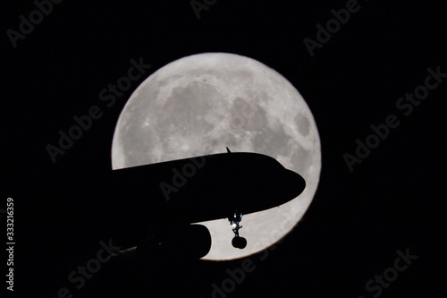 plane and the moon