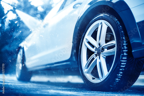 Obraz na płótnie Car wheel wash