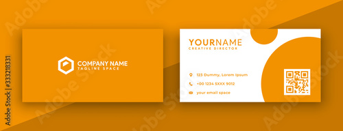 yellow business card design. modern circle name card with awesome yellow color