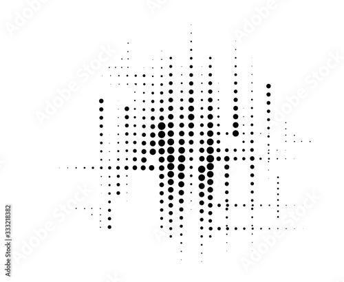 HALFTONE DESIGN. MONOCHROME ORGANIC RASTER. DOTS ELEMENTS VECTOR.