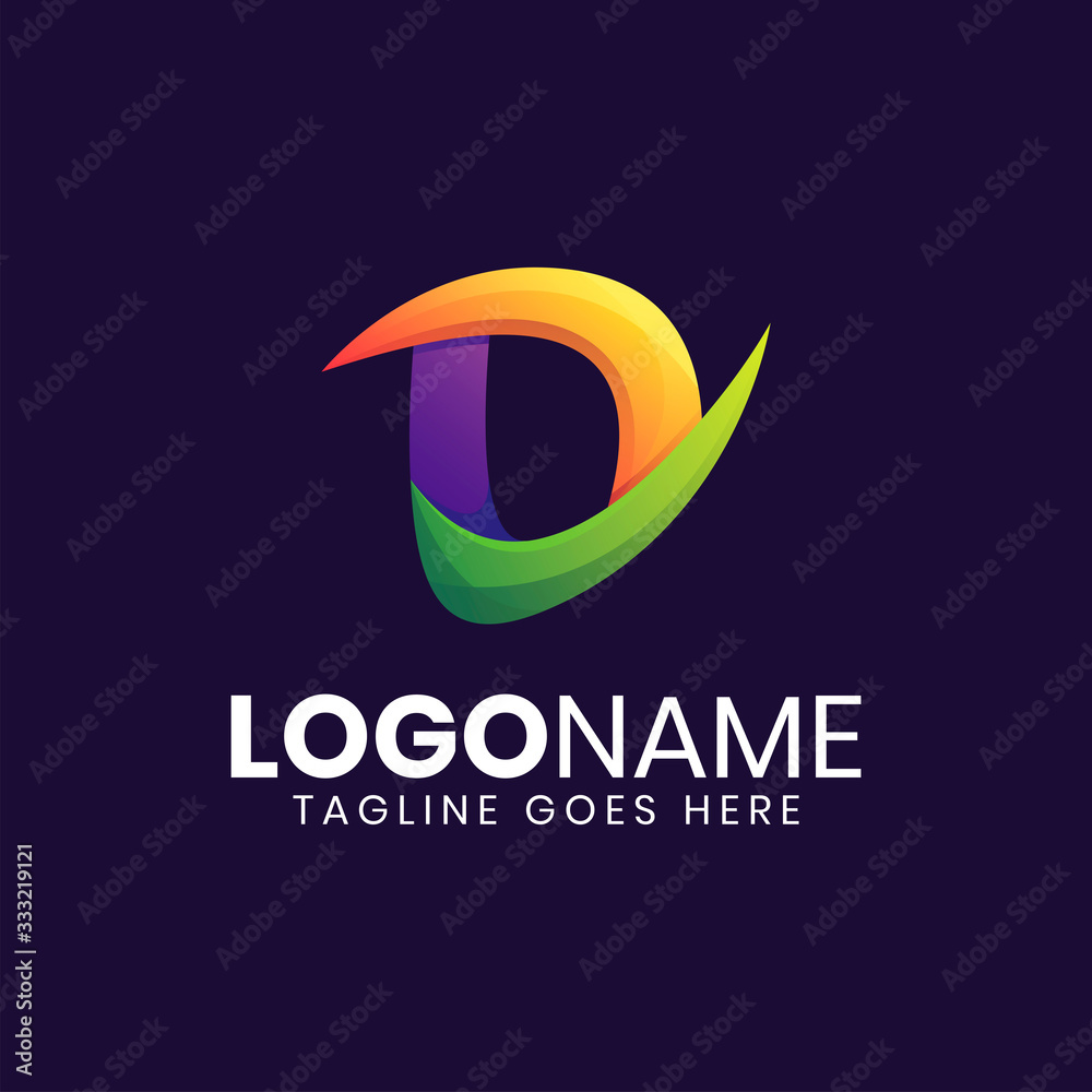 Modern colorful letter D logo design Modern colorful letter D logo design