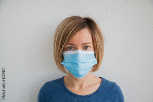 Woman wearing hygienic protective mask