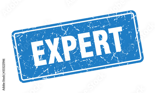 expert stamp. expert vintage blue label. Sign